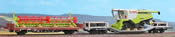 Uai and Kgps Wagons Set Loaded with Combine Harvester