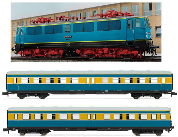 Arnold HN2275 - German 3pc Train Set S-Bahn Leipzig of the DR