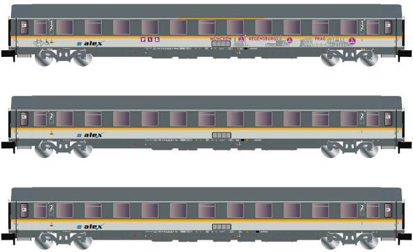 Arnold HN4301 - Alex, 3-unit pack UIC-Z type coaches München - Regensburg