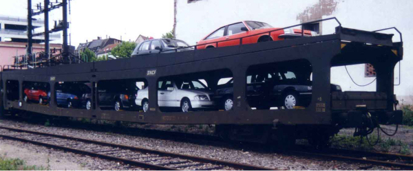 Arnold HN4346 - 2-unit pack car transporter DD66 DEV, green, yellow logo encadré