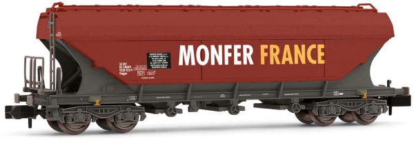 Arnold HN6467 - 4-axle flat-sided hopper wagon MONFER FRANCE, brown/black livery