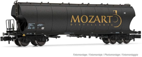 Arnold HN6468 - 4-axle round-sided hoper wagon Mozart Distillerie, black with gold