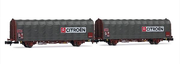 Arnold HN6712 - 2-unit 2-axle Tarpaulin Wagon Set, Kils K70 type, Citroën