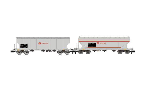 Arnold HN6740 - 2pc Round and Flat Sided Hopper Wagon Ermewa