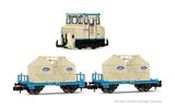 Sodawerk Stassfurt Battery Powered ASF shunting device, set with 2 x Ucs silowagons