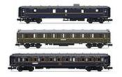 3-unit Sud Express Passenger Coach Set 1/2, consisting of 1 x DD3 + 1 x AA 5000 in green with bel