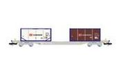 2pc Container Wagon, loaded with 2 x 20