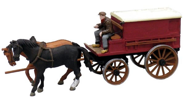 Artitec 10.277 - Enclosed farm wagen w/ two-horse hitch