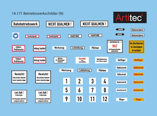 Artitec 14.171 - German railway yard signs, Era III-IV