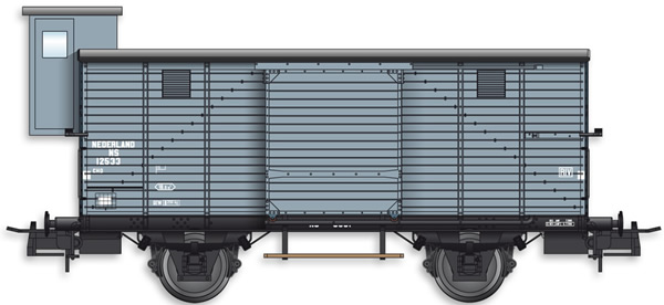 Artitec 20.217.03 - Dutch Box Car CHD 4w. 12533 w. Brakemans Cab