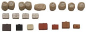 Assorted cargo for railroad transport