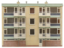 Facade of the rear of a multi-storey building