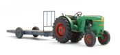 Deutz D30 orchard tractor with trailer