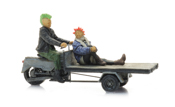 Three-wheeled moped with punks