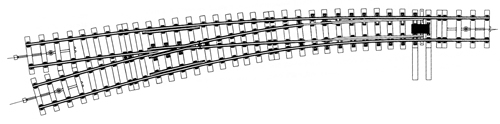 Bemo 9113000 - Curved Turnout Left 1300 mm, R2 = 2600 mm