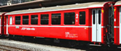 Passenger coach B 2309 EW I BB red, the RhB