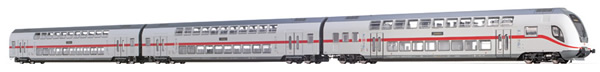 Brawa 44504 - German 3pc TWINDEXX Vario IC-Double-Deck Coaches of the DB AG (DC Analog Basic Plus)