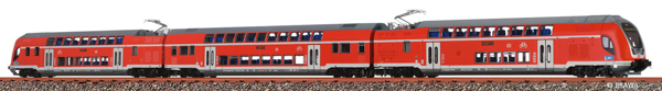 Brawa 44593 - German 3pc TWINDEXX Vario Double-Deck Train set of the DB AG (Sound)