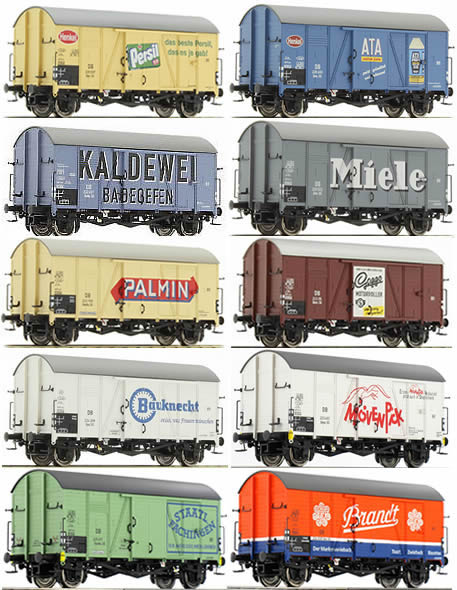 Brawa 45904 - 2016 Toyfair Set Consisting of 10 Era II German DB Box Cars