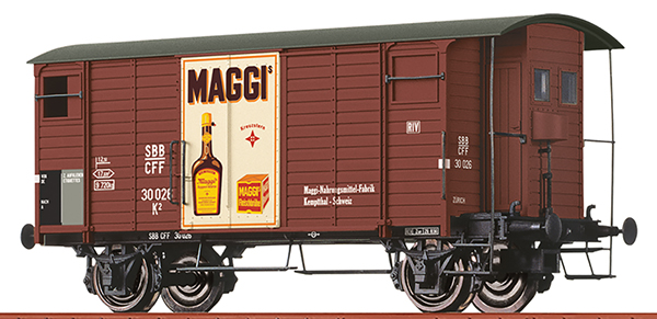 Brawa 47874 - SBB COVERED FREIGHT CAR K2 „MAGGI” Road no.: 45 312