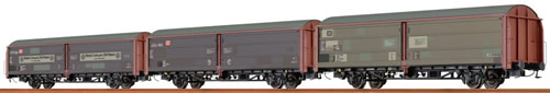 Brawa 48952 - German 3pc Sliding Wall Car Set Hbis 297 and Hbis 299 Maisel Bayreuth of the DB