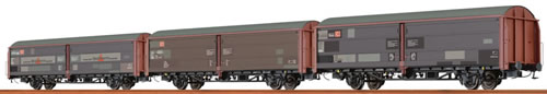 Brawa 48953 - German 3pc Sliding Wall Car Set Hbis 299 Apollinaris of the DB
