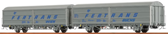 Brawa 48980 - 2pc Sliding Wall Car Set Hbis “FERTRANS” ÖBB