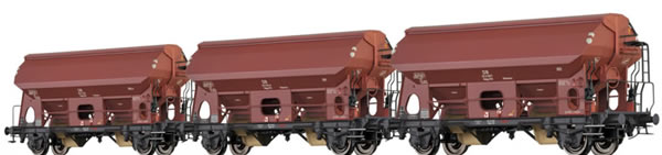 Brawa 49509 - 3pc Covered Freight Cars Udgs 69 Ktmmvs Set