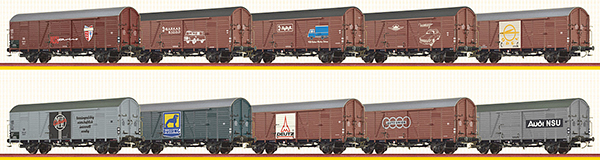 Brawa 50824 - 10pc Freight Car Set VEHICLE BRANDS, DC
