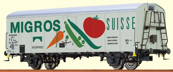 Brawa 67114 - Refrigerator Car UIC Standard 1 Migros“ FS