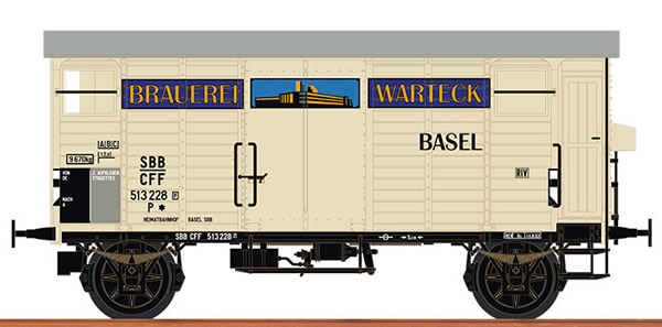 Brawa 67867 - Swiss Covered Freight Car K2 BREWERY WARTECK of the SBB