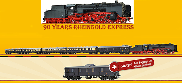 Brawa B1802 - DRG Rheingold Special Edition Set w. BONUS Baggage Car (DC Analog Basic Plus)