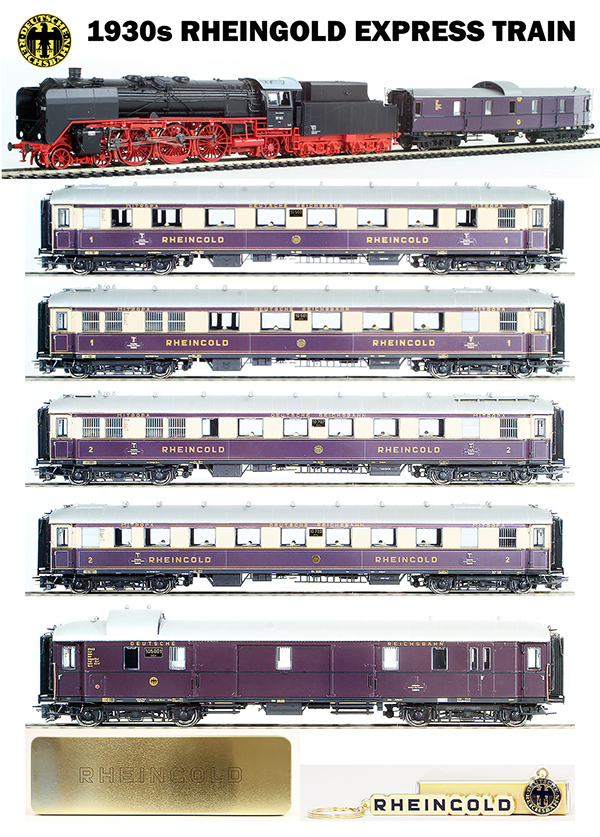 Brawa B1804 - DRG Rheingold Special Edition Set w. BONUS Baggage Car (DC Digital Extra w/Sound)