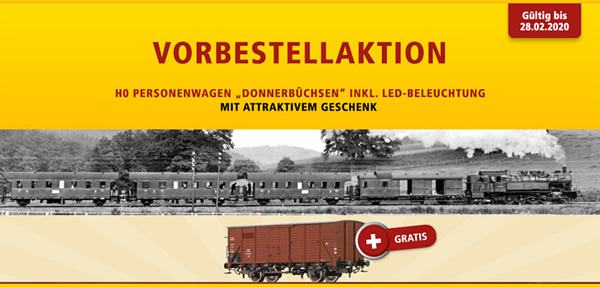 Brawa B2012 - 5pc Passenger Coach Donnerbüchsen Train Set + 1pc Freight Car