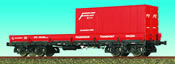 H0 Flat Car Feuerwehr Transport DB