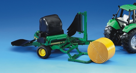 Bruder 02122 - Bale wrapper with yellow and black round bales