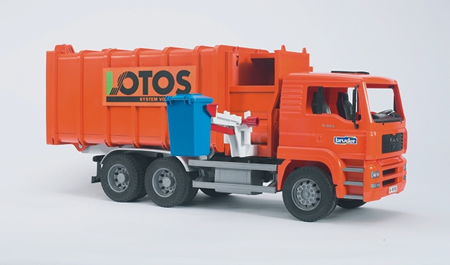Bruder 02761 - MAN Side loading garbage truck orange