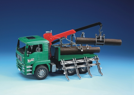 Bruder 02769 - MAN timber truck with loading crane and 3 trunks