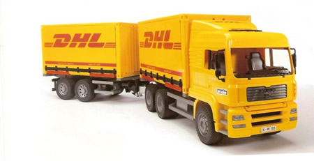 Bruder 02784 - MAN DHL Truck with Trailer