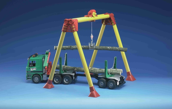 bruder 02666 - MB Actros Pole loading truck with portal jib crane