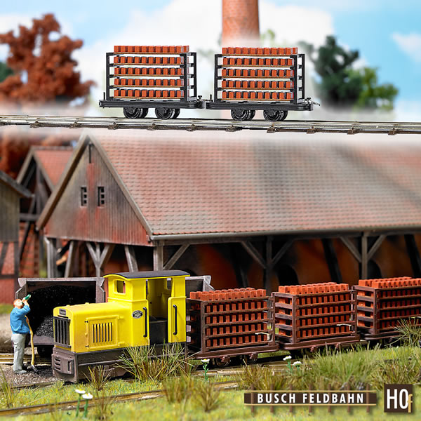 Busch 12203 - 2 Brick transport Wagons