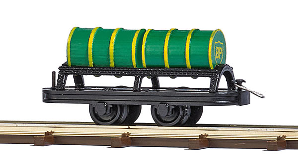 Busch 12238 - Wagon with 2 Oil Barrels.