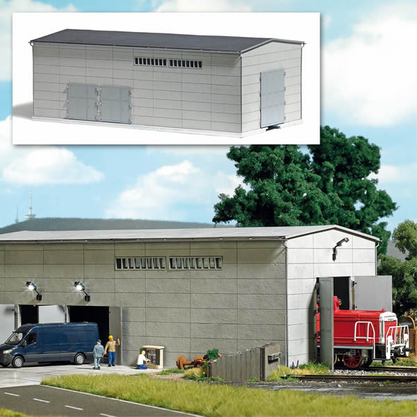 Busch 1398 - Precast concrete building with rail connection