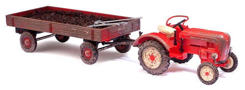 Busch 50005 - Porsche Tractor w/Trailer