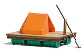Wooden Raft with Tent