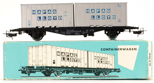 Consignment 4659 - Marklin 4659 Hapag Lloyd Flatcar with 2 Containers