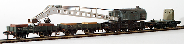 Consignment FL1495-4 - Fleischmann German 4-Piece Crane Car Set of the DB 