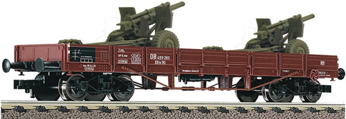 Consignment FL526204 - Fleischmann 526204 - German 4-axle Low side w. 2 Howitzer Guns
