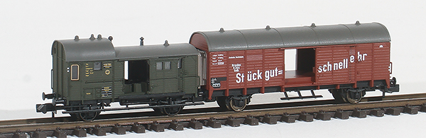 Consignment FL8305 - Fleischmann 8305 - Coupled wagon unit, consisting of one box goods van type Gelh Dresden and one baggage van