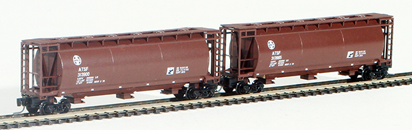 Consignment FT1007-1 - Full Throttle American 2-Piece Cylindrical Hopper Set of the Atchison, Topeka and San Francisco Railroad
